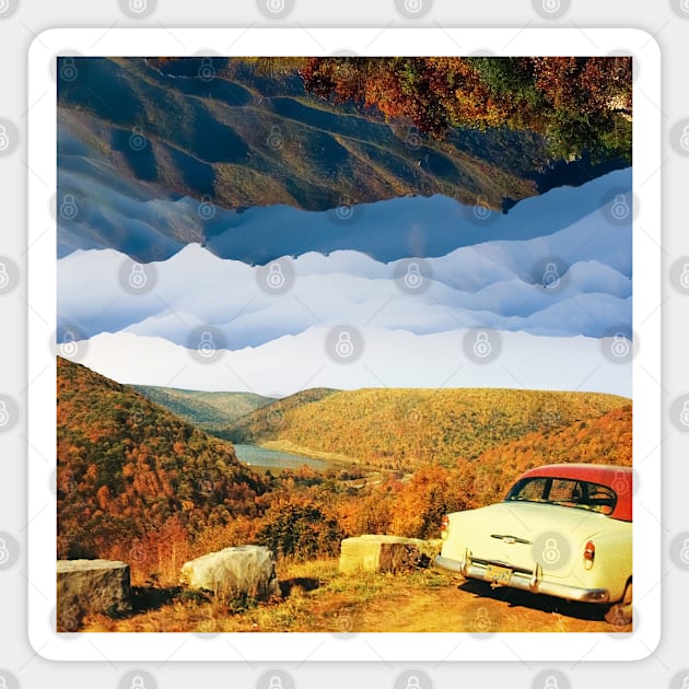 Autumn Hills - Surreal/Collage Art Magnet by DIGOUTTHESKY